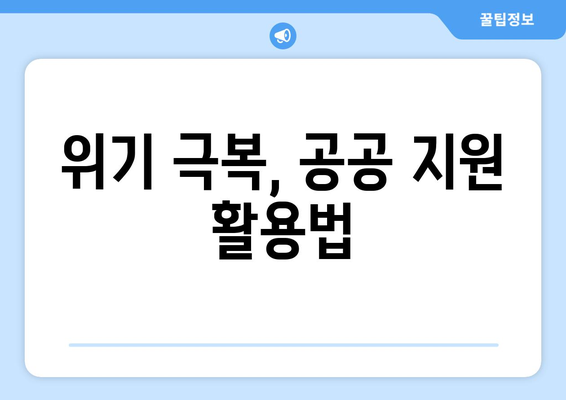 경제적 위기 속에서의 공공 지원 활용법