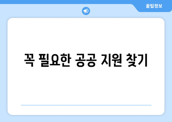 경제적 위기 속에서의 공공 지원 활용법